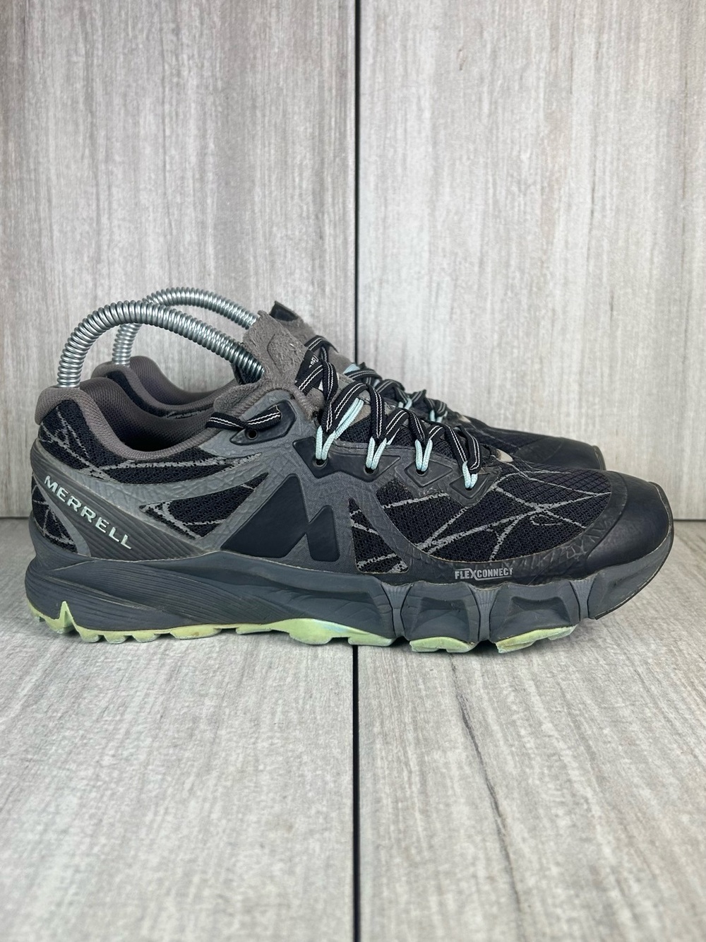 Merrell Agility Flex Trail Black Gray Hiking Running Sneakers Womens Size 8